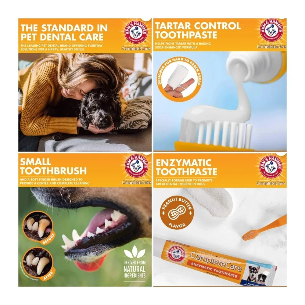 Arm & Hammer Puppy Dental Kit Enzymatic‎ Dog Toothpaste 2.5 Oz Peanut Butter
